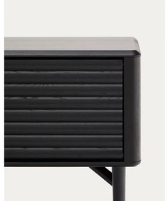 Czarna szafka pod TV w dekorze dębu 200x57x35 cm Lenon – Kave Home