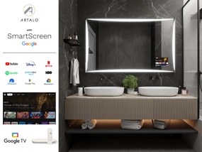 SMART LED lustro do łazienki z oświetleniem M5 premium + SmartScreen with Google TV