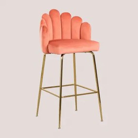 Zestaw 2 Wysokich Stołków Z Aksamitu Markina Coral Mus & ↑75 Cm - Sklum