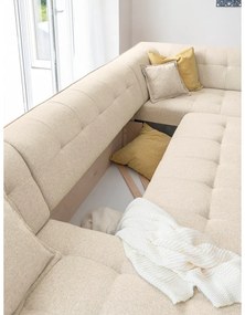 Beżowa rozkładana sofa w kształcie litery "U" Miuform Dazzling Daisy, prawostronna