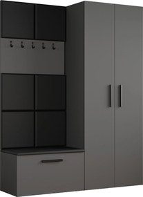 Masseno Garderoba MODULO 160,6/204/40 cm do Przedpokoju Nowoczesna Szara
