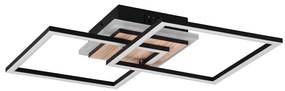 Czarno-brązowa lampa sufitowa LED ze ściemniaczem 28x57 cm Giro – Trio