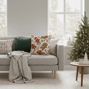 Świąteczna poszewka na poduszkę GINGER PARADE 45x45 cm, beżowa