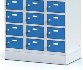 Alfa 3 Szafka skrytkowa S6 na cokole, 30 schowków, 1920 x 900 x 500 mm, zamek obrotowy, drzwi szare