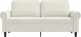 Sofa dwuosobowa Kremowa 140 cm Welur Nowoczesna i Wygodna