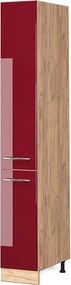 Szafka aptekarska bordowa czerwień wysoki połysk 30x58x206.8 fame-line