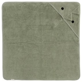 Zielony bawełniany ręcznik dziecięcy z kapturem 75x75 cm Dinosaur – Kindsgut