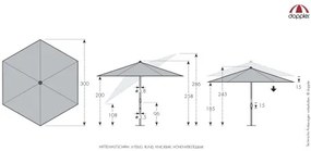 MyZone Push Up 300 cm - parasol uchylny : Substancja Desen - 840