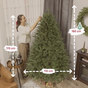 HOMCOM Sztuczna choinka 180 cm, realistyczna sosna, 3026 końcówek – do domu