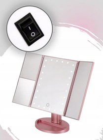 Lusterko PREMIUM Do MAKIJAŻU Kosmetyczne Rozkładane Powiększane ŚWIATŁA LED