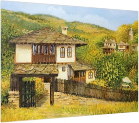 Obraz na szkle - Domki letniskowe w lecie (70x50 cm)