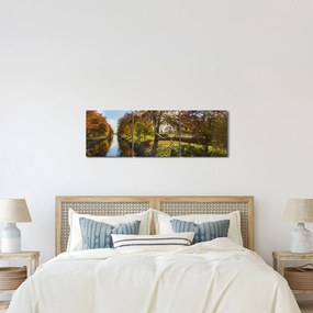 Obraz kanału wodnego (z zegarem) (90x30 cm)