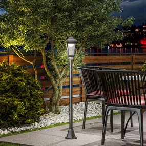 Outsunny Latarnia solarna ogrodowa 127 cm – zimne białe LED, czujnik zmierzchu, IP44