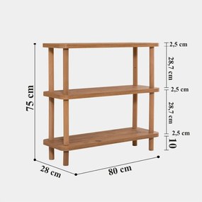 Naturalny regał w dekorze sosny 80x75 cm Step – Kalune Design