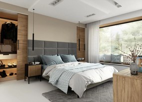 Zestaw 12 paneli tapicerowanych QUADRATTA 240x90 szary ELTAP