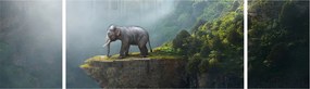 Obraz - Słonie na szczycie Tadż Mahal (170x50 cm)