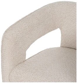 Beżowy fotel z materiału bouclé – Ixia