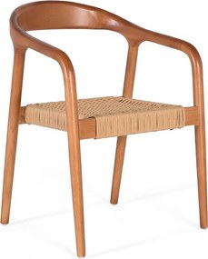 Zestaw 2 krzeseł z podłokietnikami z drewna kauczukowego