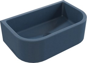 Umywalka betonowa półokrągła wisząca / nablatowa bez otworu na baterię 49 x 30 cm PALANGA | różne kolory : Kolor - Niebieski denim, Typ montażu - podwieszana