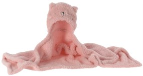 Koc z kapturem dla dzieci TEDDY, z uszkami, 70 x 100 cm