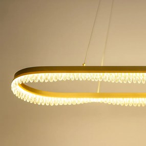 Lampa wisząca złota, kryształki PRECIOSA 45W LED