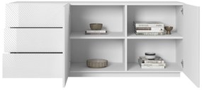 Komoda z szufladami Asha 167 cm - biały połysk