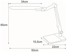 Czarna lampka biurowa LED 3 barwy światła - S265-Mavers