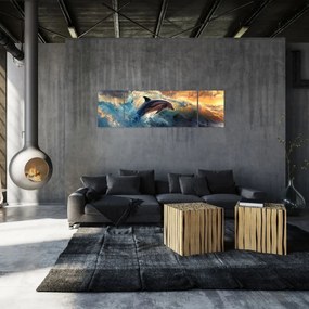 Obraz - Delfin, ilustracje (170x50 cm)