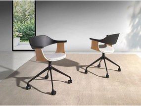 Obrotowe krzesło biurowe z jasnoszarej tkaniny i czarnego PCV 4130 ANGEL CERDA