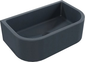 Umywalka betonowa półokrągła wisząca / nablatowa bez otworu na baterię 49 x 30 cm PALANGA | różne kolory : Kolor - Grafitowy, Typ montażu - nablatowa
