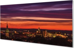 Panel Szklany Światła Nocnego Krakowa