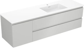 Mexen Orio szafka łazienkowa 160 cm z umywalką Otis prawą, 2S, 1D, szara mat/biała mat - 91A13-16047-3-BBFFF62-W18P01