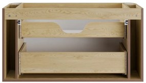 Szafka pod umywalkę nablatową OVALIA CREMONA 2S 100cm dąb cremona z blatem COMAD