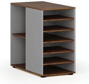 Dostawna szafka półkowa do biurka PRIMO GRAY, lewa, szara/orzech