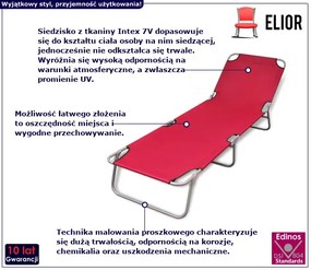 Składany leżak ogrodowy czerwony N2-G10