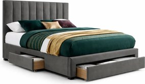 Łóżko dwuosobowe z szufladami popiel E9-K90