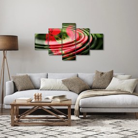 Abstrakcyjny obraz - kwiaty w falach (125x70 cm)