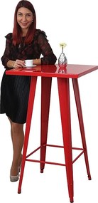 Metalowy stolik barowy MCW-A73,  czerwony