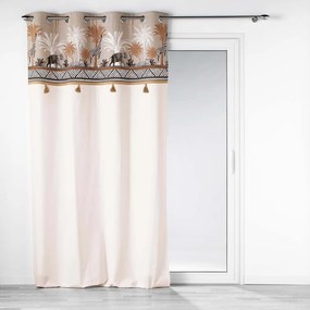 Brązowo-naturalna bawełniana zasłona 140x240 cm Kenya Lodge – douceur d'intérieur