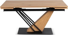 Stół Rozkładany Prostokątny REX 160-220 cm Dąb/Czarny Loft