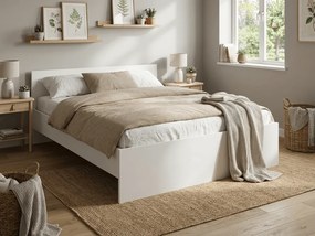 Łóżko ELISA 120 x 200 cm, białe Stelaż: Ze stelażem listwowym rolowanym elastycznym, Materac: Bez materaca