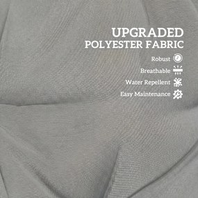 Outsunny Poduszki ogrodowe z oparciem i paskami, wodoodporne poduszki do wnętrz i na zewnątrz, jasnoszary | Aosom PL