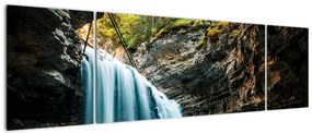 Obraz leśnego wodospadu (170x50 cm)