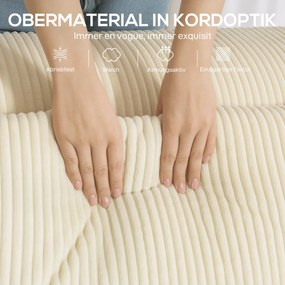 HOMCOM Sofa 3-osobowa, miękka pianka, szerokie podłokietniki, 2 poduszki, tapicerka manchester, beżowa