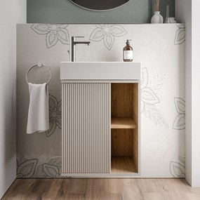 BELDIVO szafka podumywalkowa 50 cm z białą umywalką - drzwi lewe - różne kolory