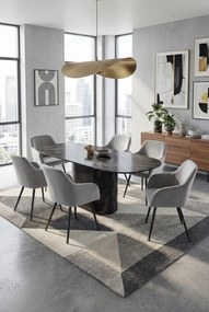 Zestaw 6 szarych krzeseł tapicerowanych welurem - Terviso 2X