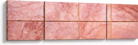 Obraz - Różowe, marmurkowe płytki (170x50 cm)