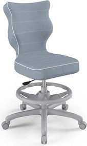 Ergonomiczne krzesło biurkowe dla nastolatka Petit Grey rozmiar 5 (146-176,5 cm) z podnóżkiem