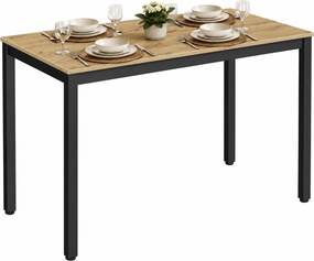 Biurko-stół 2w1 Faro 120x60 cm, dąb artisan, czarne metalowe nogi