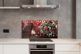 Szklany Panel Klasyczne Świąteczne Bombki